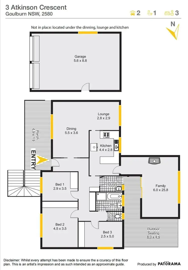 Floorplan of Homely house listing, 3 Atkinson Crescent, Goulburn NSW 2580
