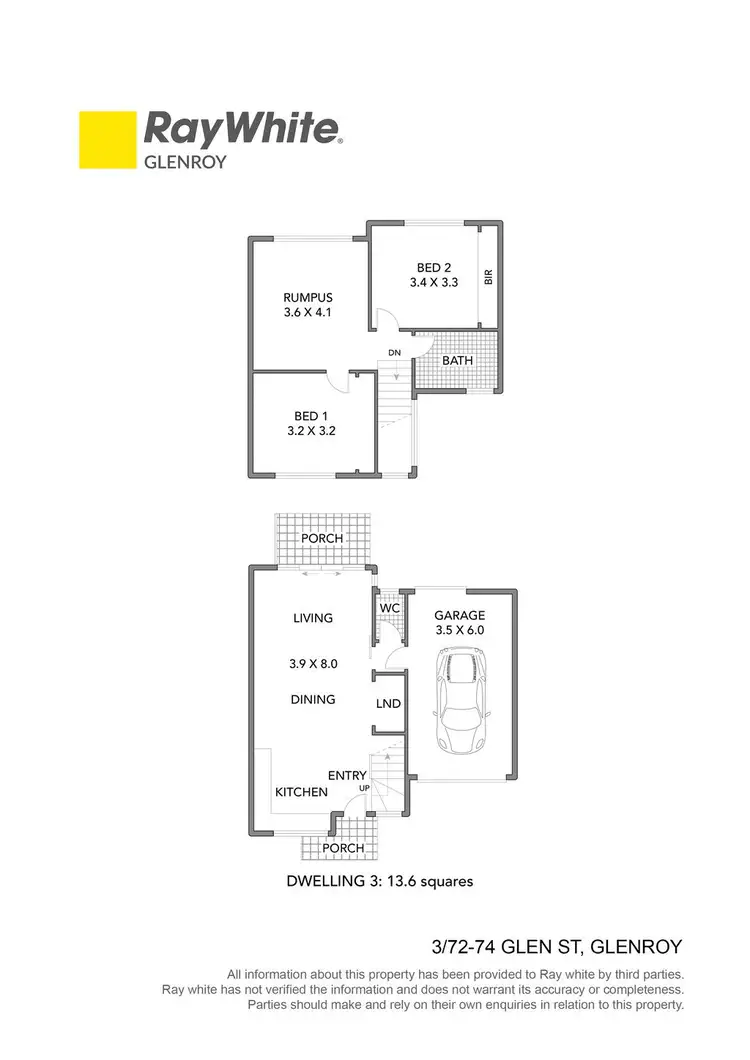 Floorplan of Homely townhouse listing, 3/72-74 Glen Street, Glenroy VIC 3046
