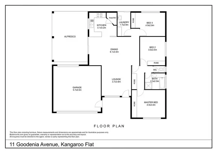 Floorplan of Homely house listing, 11 Goodenia Avenue, Kangaroo Flat VIC 3555