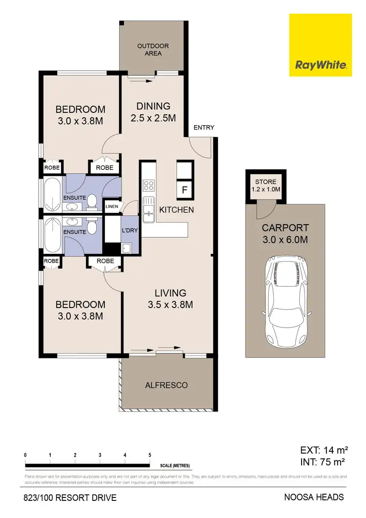 Floorplan of Homely unit listing, 823/100 Resort Drive, Noosa Heads QLD 4567