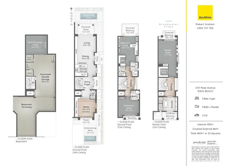 Floorplan of Homely townhouse listing, 1/47 Peak Avenue, Main Beach QLD 4217