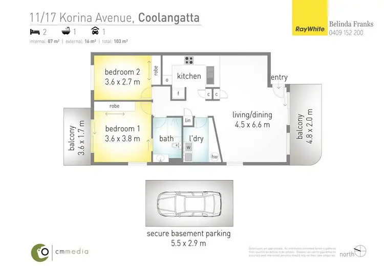 Floorplan of Homely unit listing, 11/17 Korina Avenue, Coolangatta QLD 4225