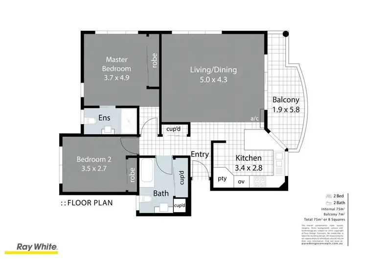 Floorplan of Homely apartment listing, 2/18 Brighton Street, Biggera Waters QLD 4216