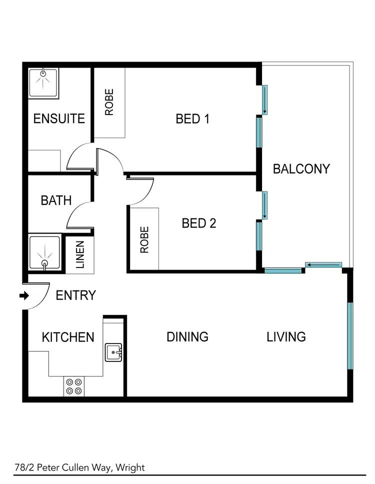 Floorplan of Homely apartment listing, 78/2 Peter Cullen Way, Wright ACT 2611