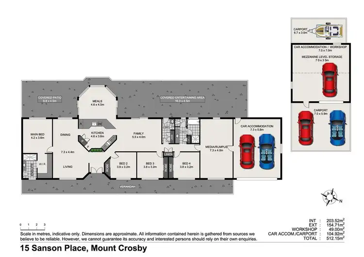 Floorplan of Homely rural property listing, 15 Sanson Place, Mount Crosby QLD 4306