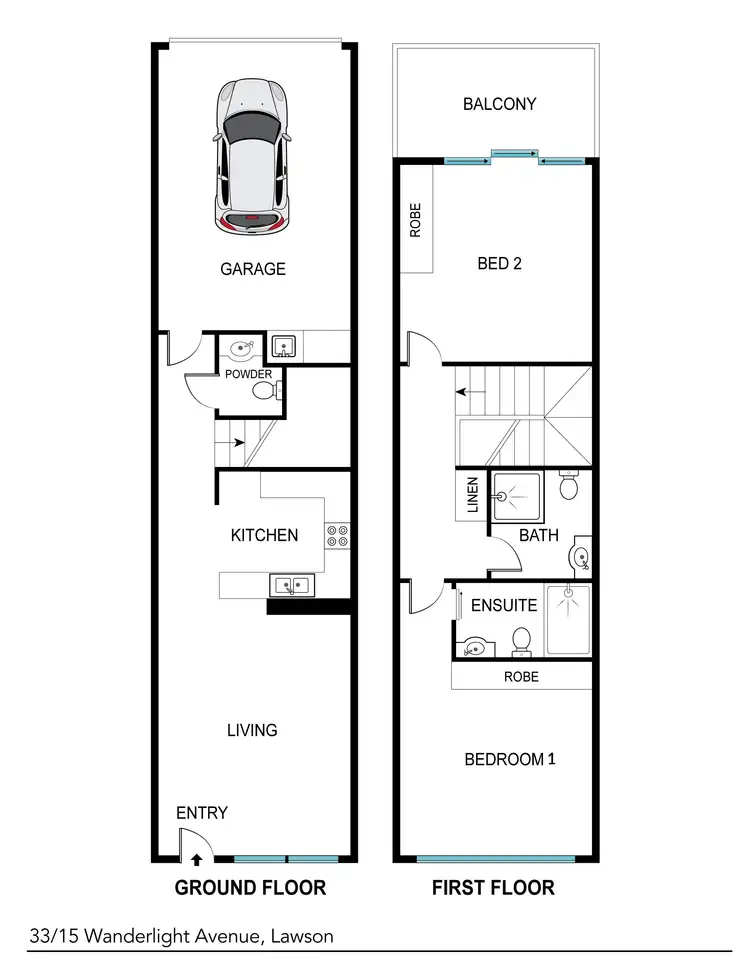 Floorplan of Homely townhouse listing, 33/15 Wanderlight Avenue, Lawson ACT 2617