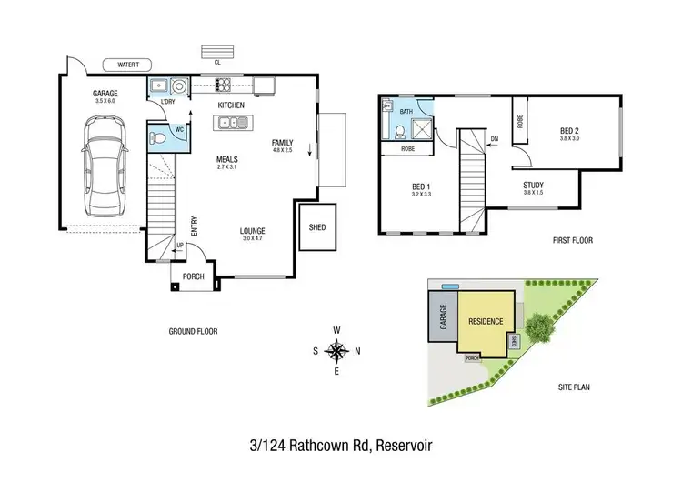 Floorplan of Homely townhouse listing, 3/124 Rathcown Road, Reservoir VIC 3073