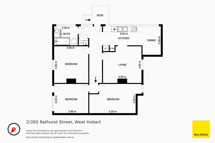 Floorplan of Homely unit listing, 2/250 Bathurst Street, West Hobart TAS 7000