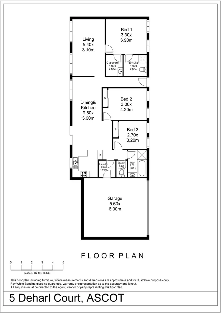 Floorplan of Homely house listing, 5 Deharl Court, Ascot VIC 3551