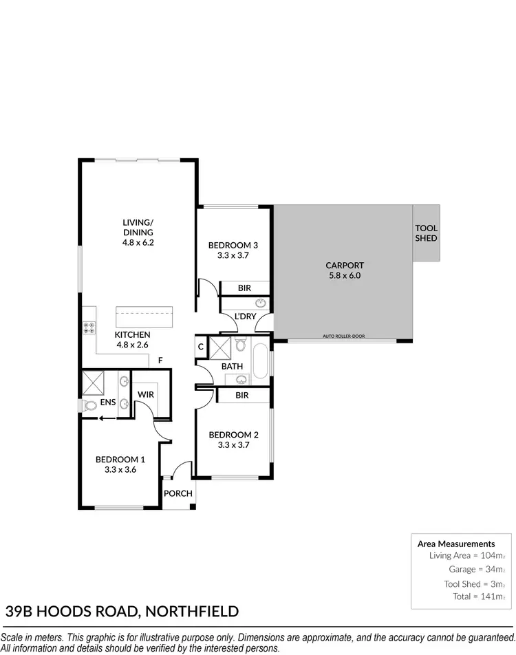 Floorplan of Homely house listing, 39b Hoods Road, Northfield SA 5085
