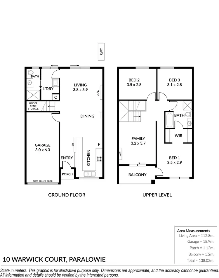 Floorplan of Homely townhouse listing, 10 Warwick Court, Paralowie SA 5108