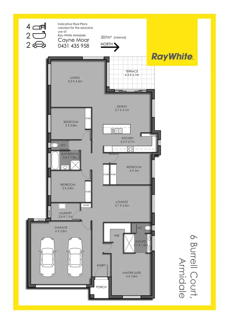 Floorplan of Homely house listing, 6 Burrell Court, Armidale NSW 2350