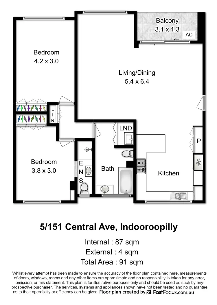 Floorplan of Homely apartment listing, 5/151 Central Avenue, Indooroopilly QLD 4068