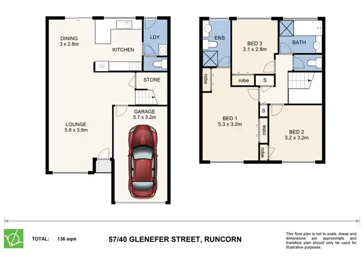 Floorplan of Homely townhouse listing, 57/40 Glenefer Street, Runcorn QLD 4113
