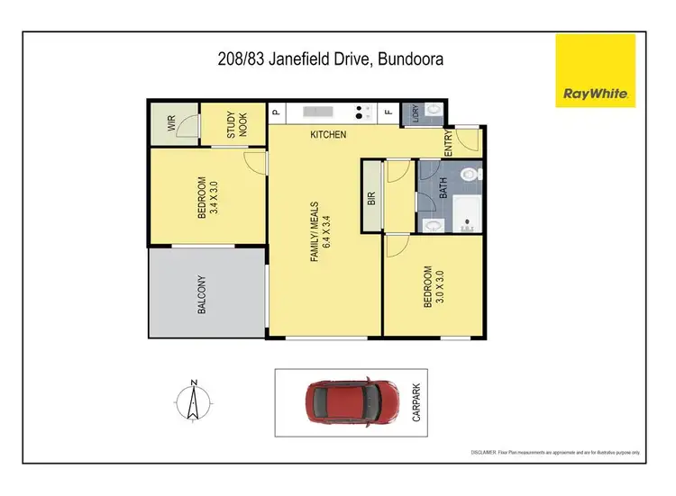Floorplan of Homely apartment listing, 208/83 Janefield Drive, Bundoora VIC 3083