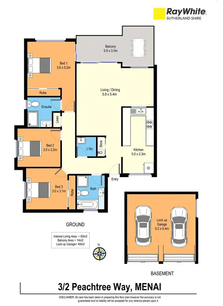 Floorplan of Homely apartment listing, 3/2 Peachtree Way, Menai NSW 2234