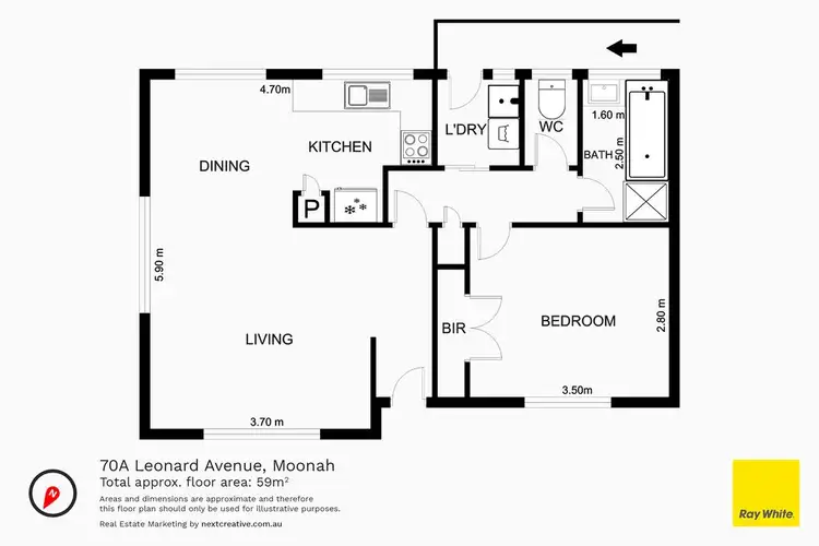 Floorplan of Homely unit listing, 70A Leonard Avenue, Moonah TAS 7009