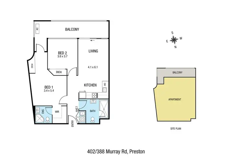 Floorplan of Homely apartment listing, 402/388 Murray Road, Preston VIC 3072