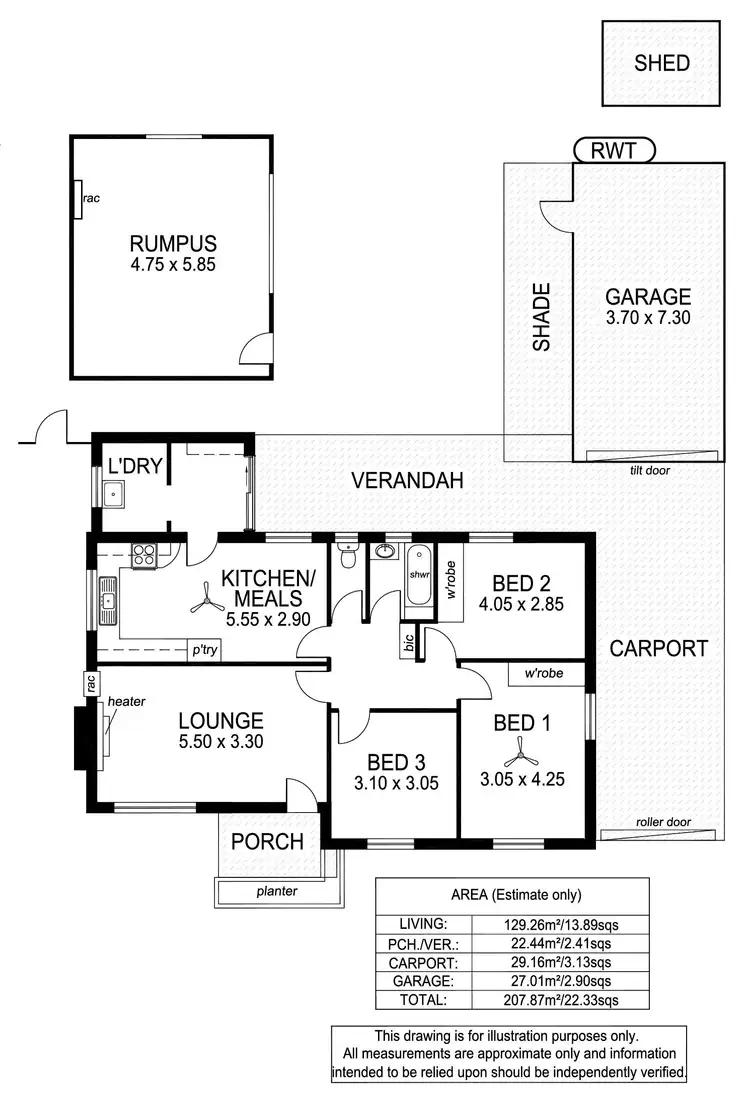 Floorplan of Homely house listing, 5 Wallira Street, South Plympton SA 5038