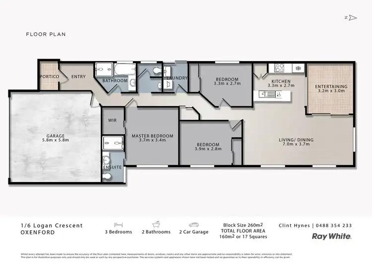 Floorplan of Homely semi-detached listing, 1/6 Logan Crescent, Oxenford QLD 4210