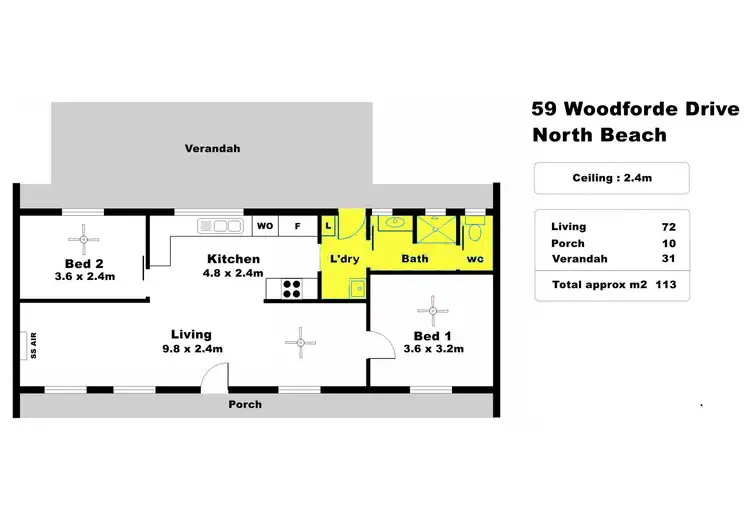 Floorplan of Homely house listing, 59 Woodforde Drive, North Beach SA 5556