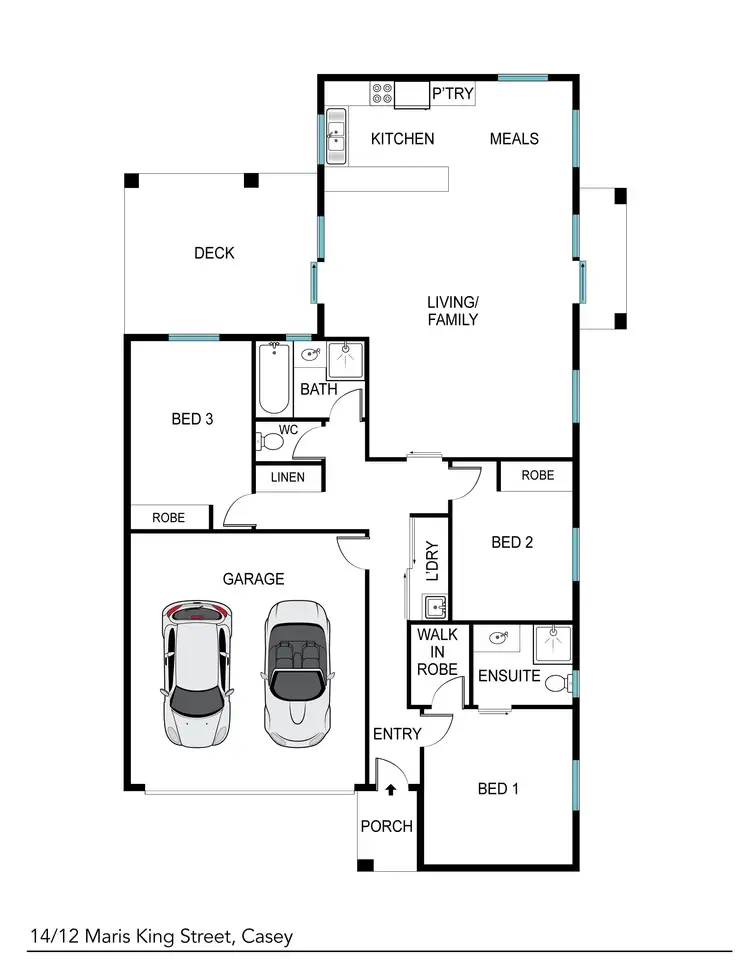 Floorplan of Homely townhouse listing, 14/12 Maris King Street, Casey ACT 2913