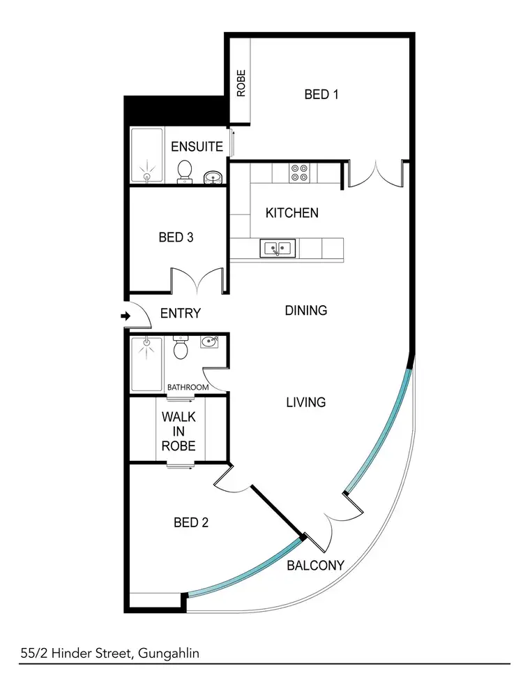 Floorplan of Homely unit listing, 55/2 Hinder Street, Gungahlin ACT 2912