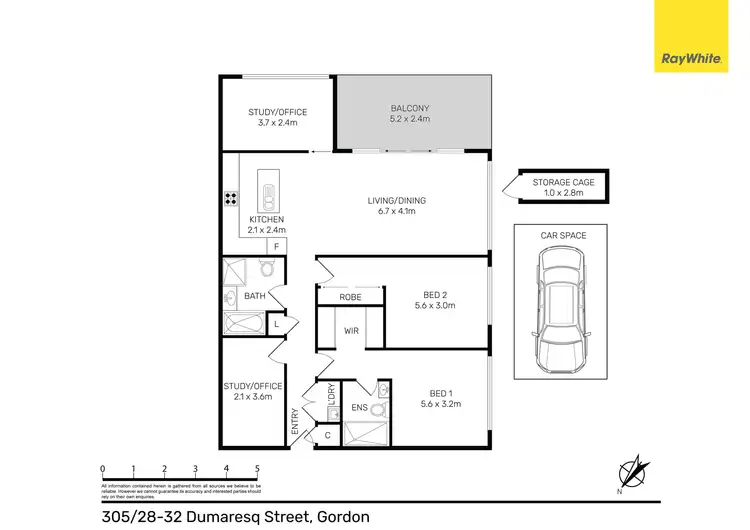 Floorplan of Homely unit listing, 305/28-32 Dumaresq Street (Block B), Gordon NSW 2072