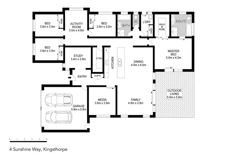Floorplan of Homely house listing, 4 Sunshine Way, Kingsthorpe QLD 4400