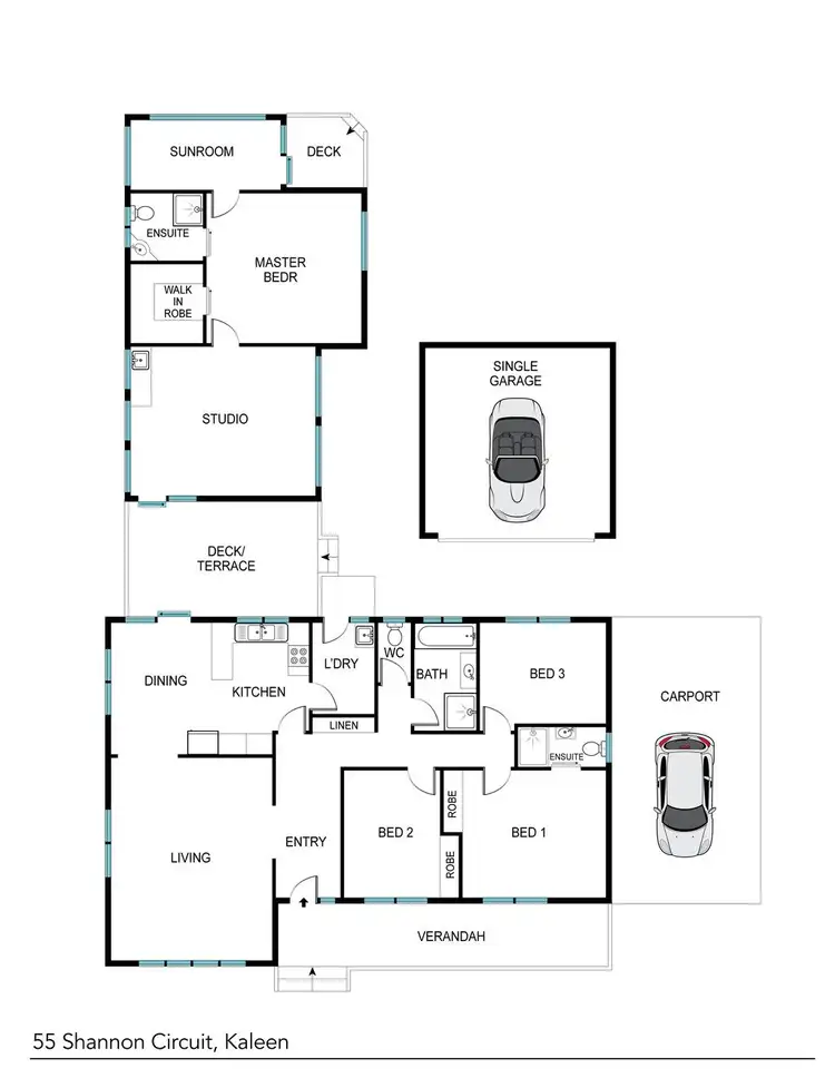 Floorplan of Homely house listing, 55 Shannon Circuit, Kaleen ACT 2617