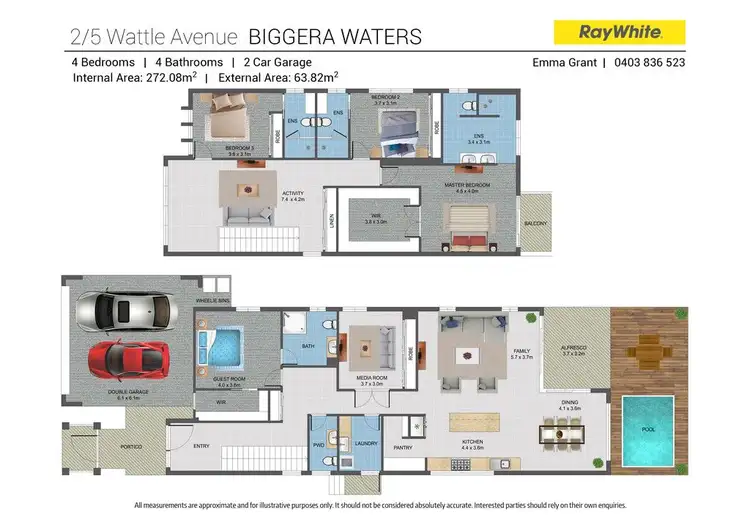 Floorplan of Homely house listing, 2/5 Wattle Avenue, Biggera Waters QLD 4216