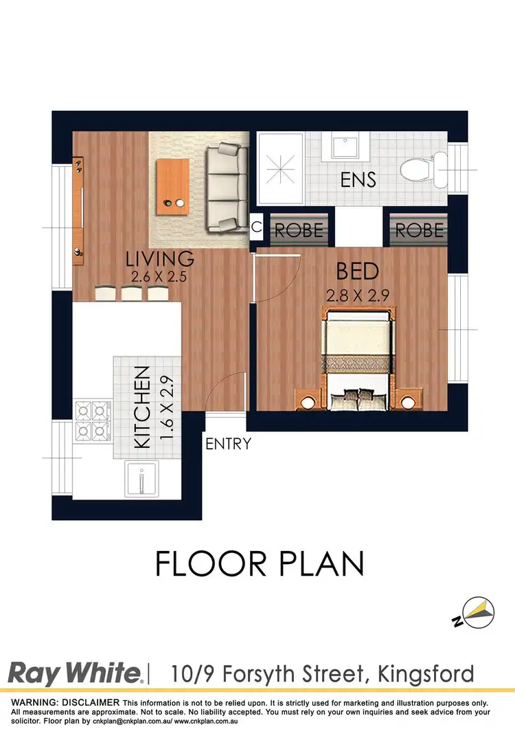 Floorplan of Homely studio listing, 10/9 Forsyth Street, Kingsford NSW 2032