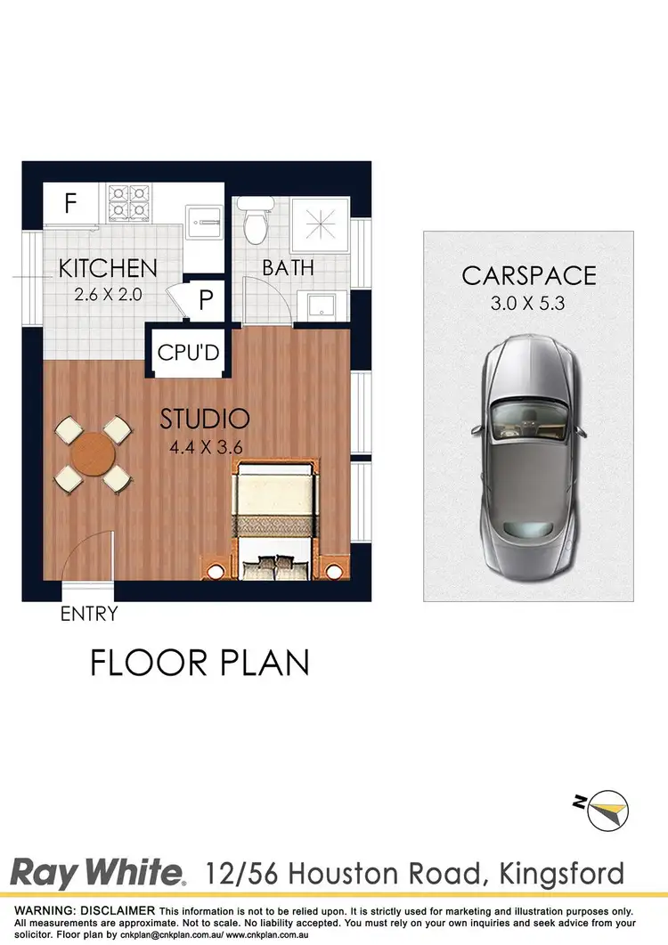 Floorplan of Homely studio listing, 12/56 Houston Road, Kingsford NSW 2032