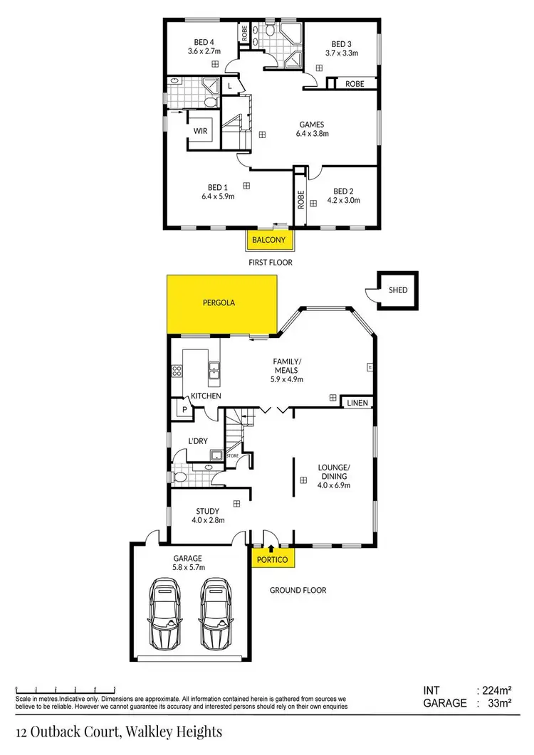 Floorplan of Homely house listing, 12 Outback Court, Walkley Heights SA 5098