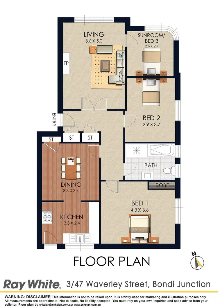 Floorplan of Homely apartment listing, 3/47 Waverley Street, Bondi Junction NSW 2022