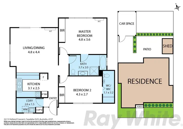 Floorplan of Homely villa listing, 22/13 Holland Crescent, Capalaba QLD 4157