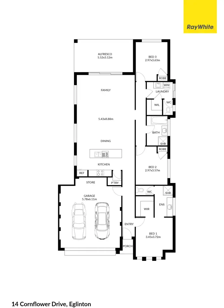 Floorplan of Homely house listing, 14 Cornflower Drive, Eglinton WA 6034