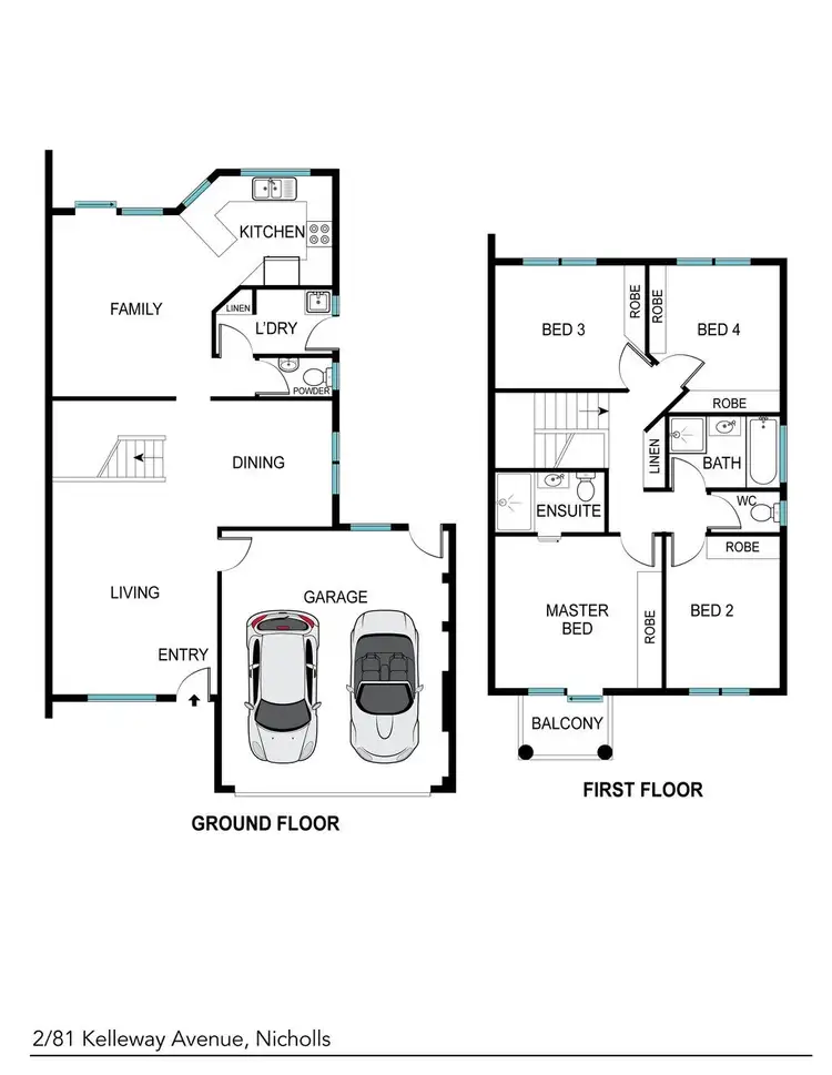 Floorplan of Homely townhouse listing, 2/81 Kelleway Avenue, Nicholls ACT 2913
