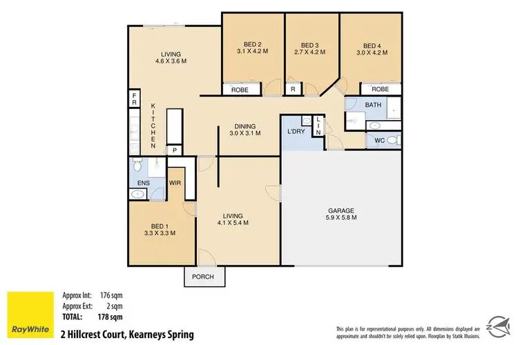 Floorplan of Homely house listing, 2 Hillcrest Court, Kearneys Spring QLD 4350