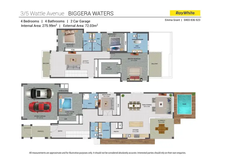 Floorplan of Homely house listing, 3/5 Wattle Avenue, Biggera Waters QLD 4216