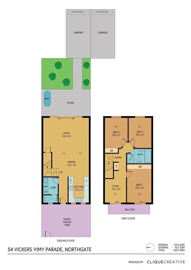 Floorplan of Homely townhouse listing, 54 Vickers Vimy Parade, Northgate SA 5085