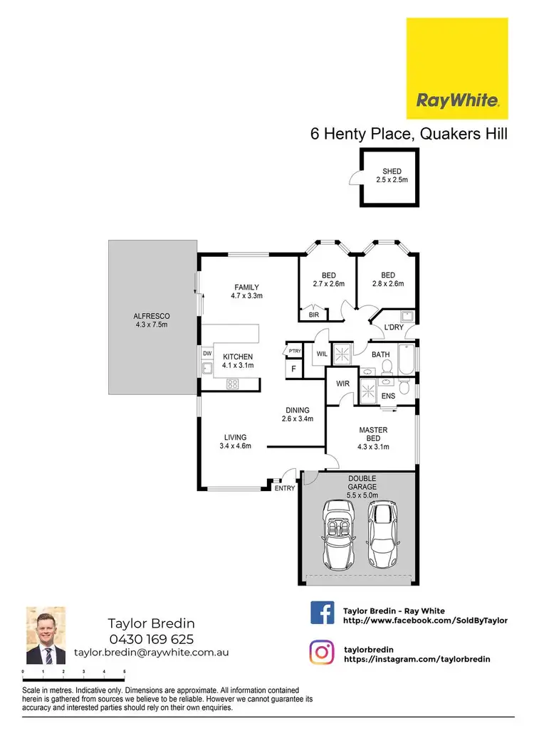 Floorplan of Homely house listing, 6 Henty Place, Quakers Hill NSW 2763