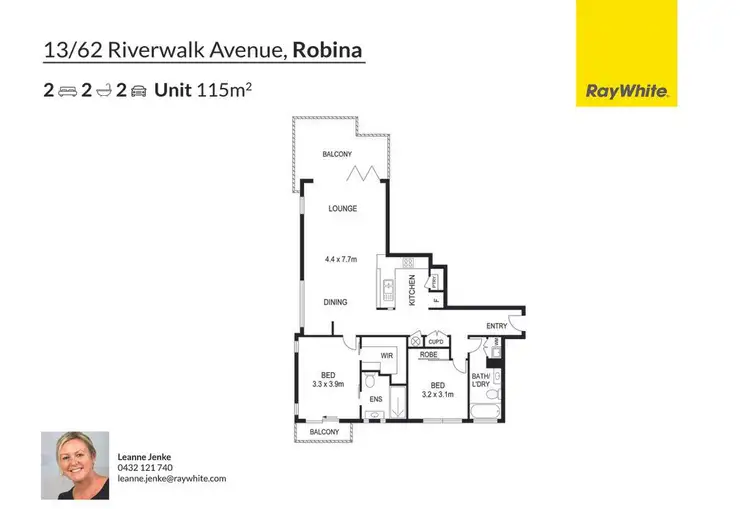 Floorplan of Homely apartment listing, 13/62 Riverwalk Avenue, Robina QLD 4226
