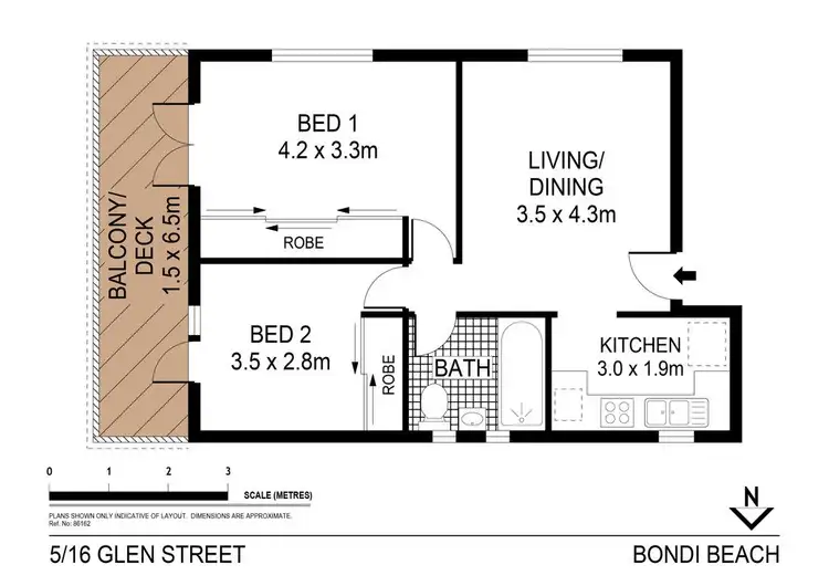 Floorplan of Homely apartment listing, 5/16 Glen Street, Bondi Beach NSW 2026
