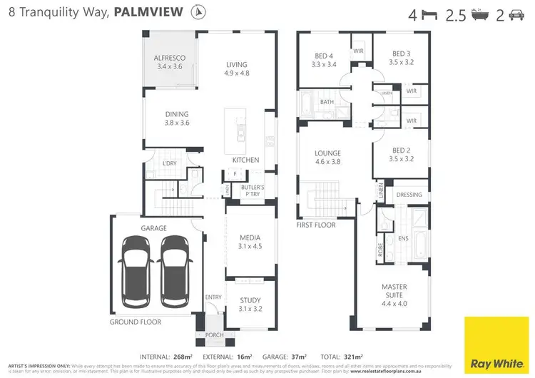 Floorplan of Homely house listing, 8 Tranquility Way, Palmview QLD 4553