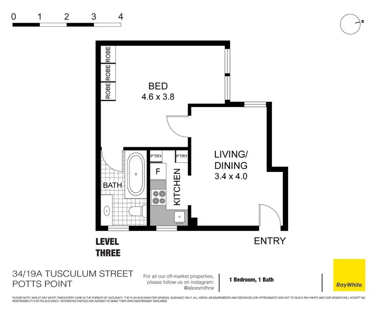 Floorplan of Homely apartment listing, 34/19A Tusculum Street, Potts Point NSW 2011