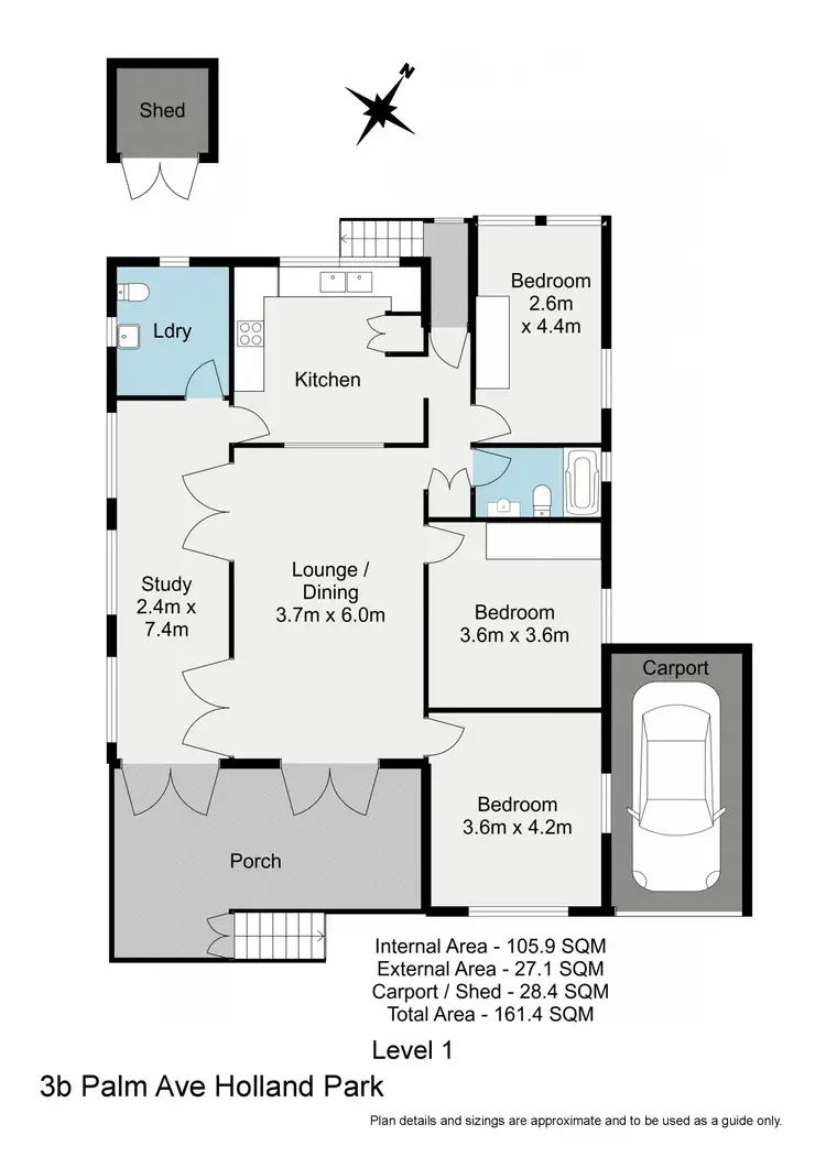 Floorplan of Homely house listing, 3B Palm Avenue, Holland Park West QLD 4121