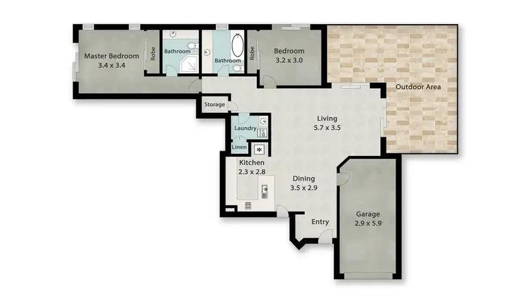 Floorplan of Homely apartment listing, 31/100 Cotlew Street East, Southport QLD 4215
