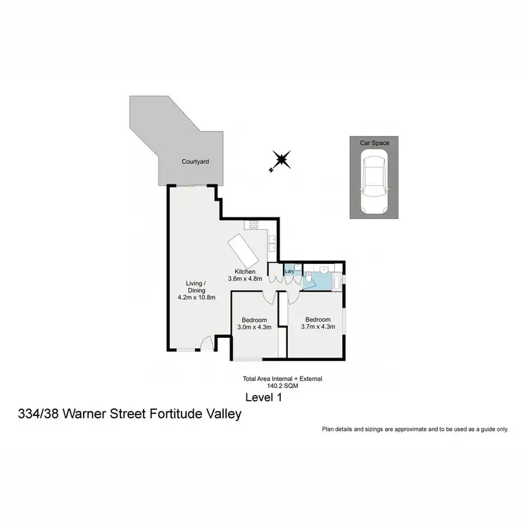 Floorplan of Homely apartment listing, 334/38 Warner Street, Fortitude Valley QLD 4006