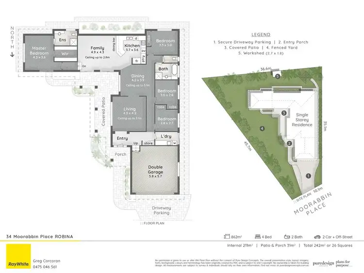 Floorplan of Homely house listing, 34 Moorabbin Place, Robina QLD 4226